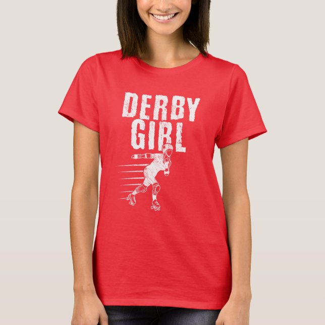 Vintage Derby Girl Rullskridskoåkning Retro T-Shir T Shirt (Framsida)