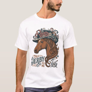 Vintage Derby Häst Blommig Hatt Tröja Design_1