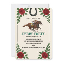 Vintage Derby-hästracingfest inbjudan