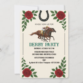Vintage Derby Horse Racing Party Invite Inbjudningar