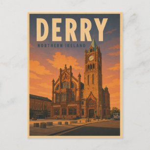 Vintage Derry Nordirland presenter och souvenirer Vykort