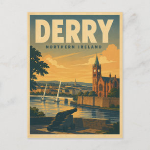 Vintage Derry Nordirland presenter och souvenirer Vykort