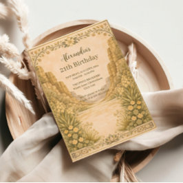 Vintage Desert Florals Birthday Inbjudningar