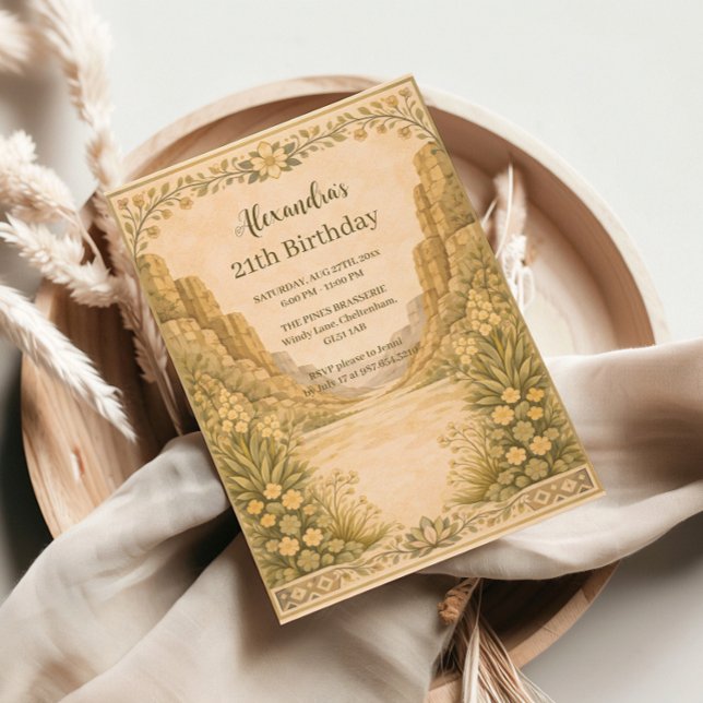 Vintage Desert Florals Birthday Inbjudningar (Skapare uppladdad)