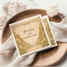 Vintage Desert Florals Birthday Pappersservett