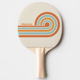 Vintage Desert Flower Curl-ränder med namn Pingisracket