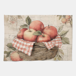 Vintage design Apple basket  Kökshandduk