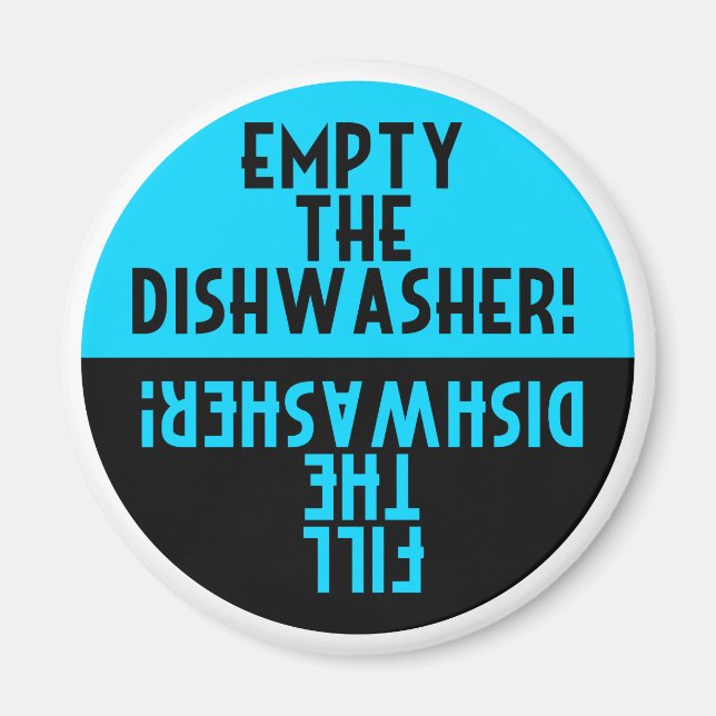 Vintage Design Dishwasher Round Magnet (Framsidan)