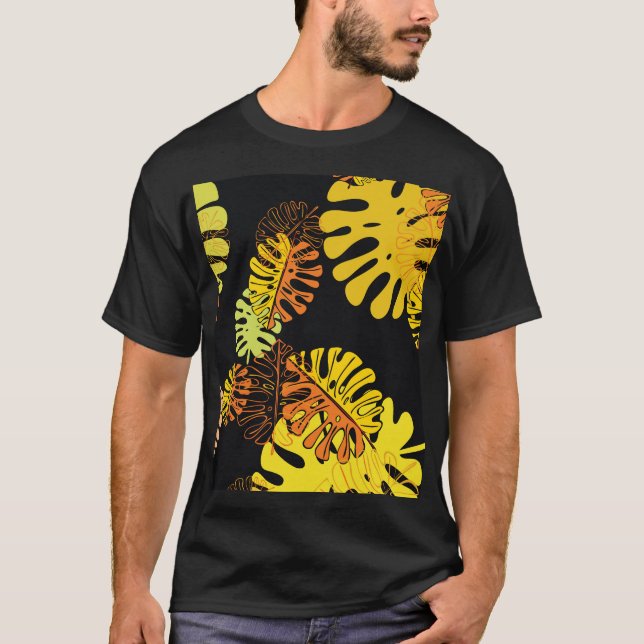 Vintage Design för sommartropisk Löv T Shirt (Framsida)