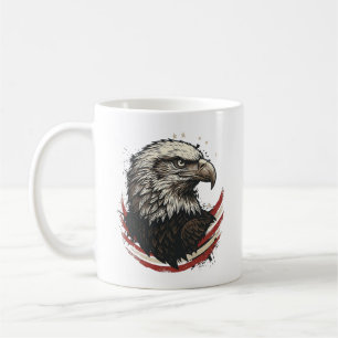 Vintage design med skallig örn och patriotisk grav kaffemugg
