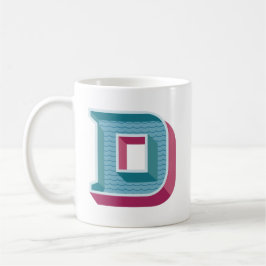 Vintage Design Monogram D Inledande kaffe Mugg