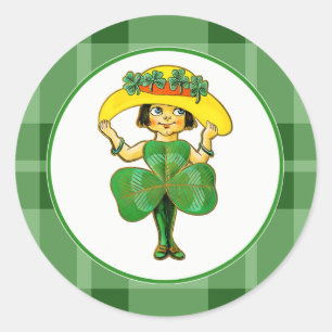 Vintage Design St.Patrick's Day Stickers Runt Klistermärke