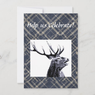Vintage Design Stag-skiljelinje eller Anpassningsb Inbjudningar
