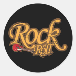 Vintage Design Sticker - Sten 'n Roll Runt Klistermärke