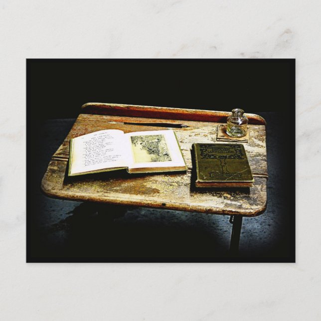 Vintage Desktop - Student Desk Vykort (Framsida)