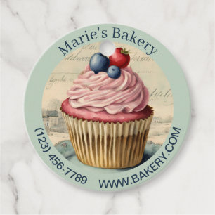 Vintage Dessert Bakery Baker Cake Caterer Cupcoa Gåvor Etiketter