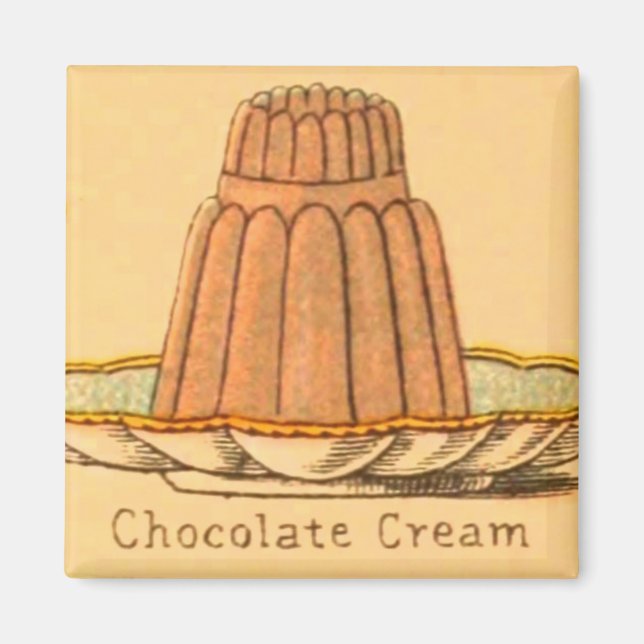 Vintage dessert chokladkaka magnet (Framsidan)