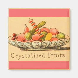 Vintage dessertad kanderad fruktmagnet magnet