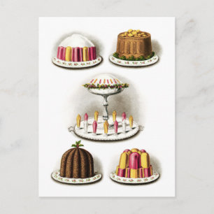 Vintage Desserts och bakat varupostkort Vykort