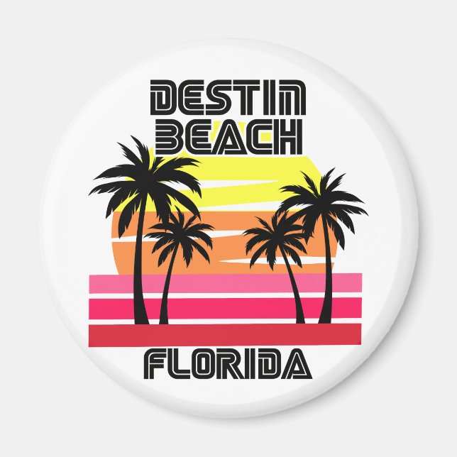Vintage Destin Beach Florida Magnet (Framsidan)