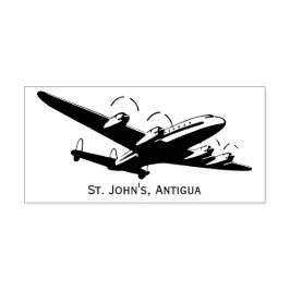 Vintage Destinationsflygplan Frimärke Stämpel