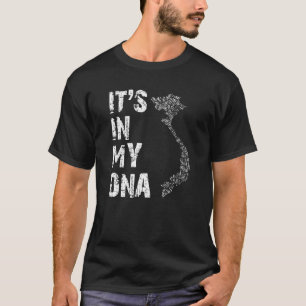 Vintage Det är i min Dna Vietnam-kontur Karta Viet T Shirt