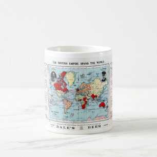 Vintage Det brittiska imperiet sprider världskart Kaffemugg