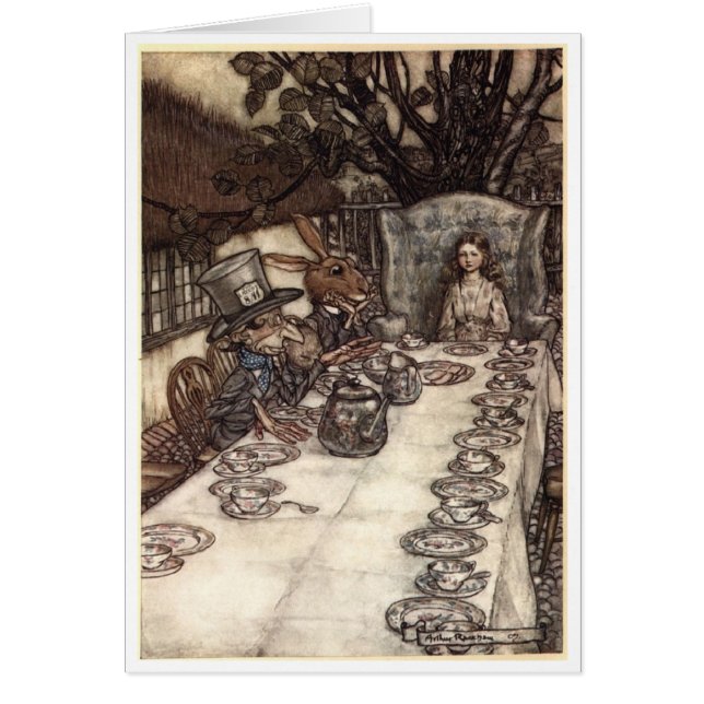 Vintage - det tokiga hatter'sens Teapartyet, Hälsningskort (Framsidan)