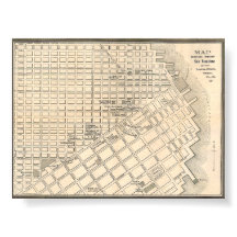 Vintage Detailed Golden San Francisco Map 1889