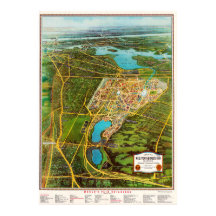 Vintage Detailed New York Map Poster