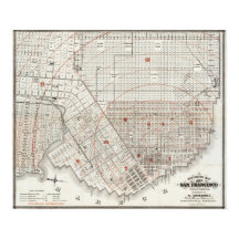 Vintage detaljerad järnvägskarta San Francisco 186