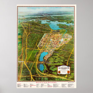 Vintage Detaljerad New York Kartaffisch Poster