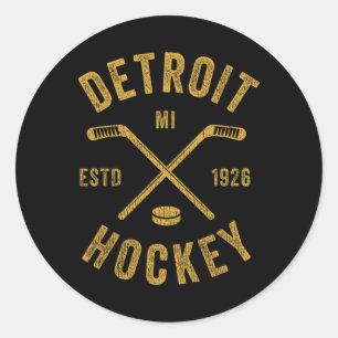 Vintage Detroit Mi ishockeyklubbor Detroit Hocke Runt Klistermärke