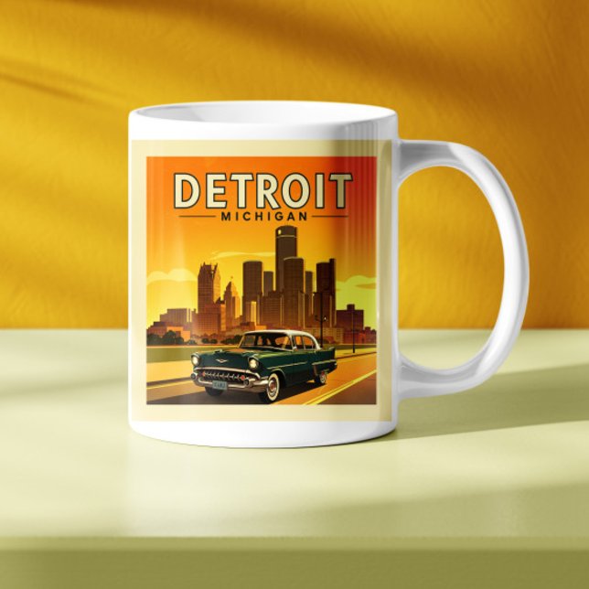 Vintage Detroit Michigan Kaffemugg (Skapare uppladdad)