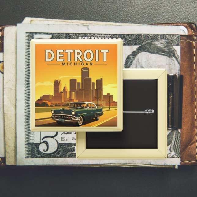 Vintage Detroit Michigan Knapp (Skapare uppladdad)
