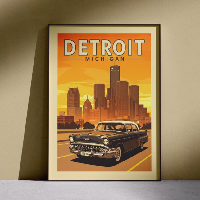 Vintage Detroit Michigan Poster (Skapare uppladdad)