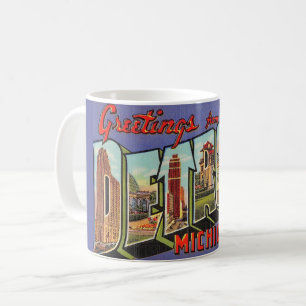 Vintage Detroit Michigan välkomstmugg Kaffemugg