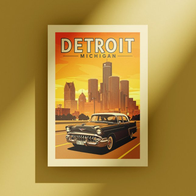 Vintage Detroit Michigan Vykort (Skapare uppladdad)
