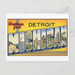 Vintage Detroit, vykort för MIchigan