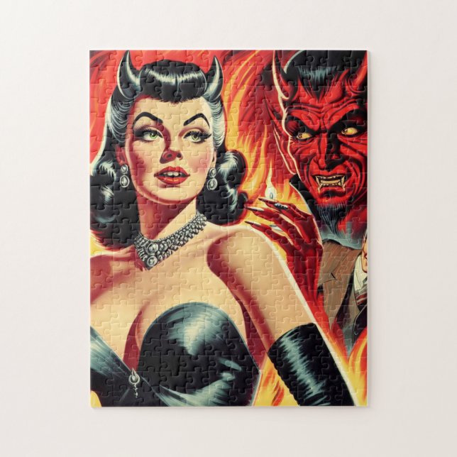 Vintage Devilish Pin-up Pussel (Vertikal)