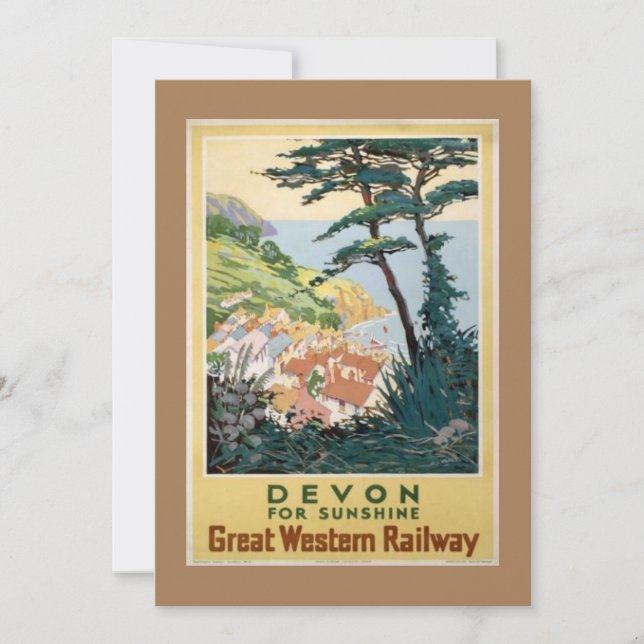 Vintage Devon English Travel Advertisement Julkort (Framsida)