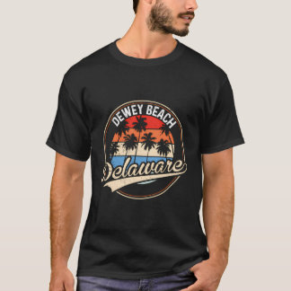 Vintage Dewey Beach Delaware Handflatan Träd Beach T Shirt