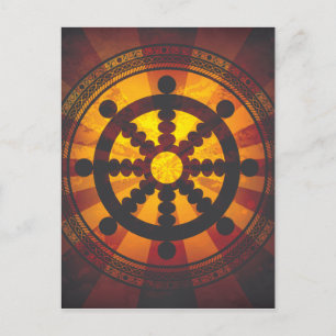 Vintage Dharma Wheel-utskrift Vykort