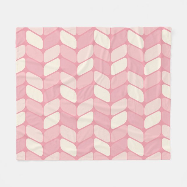 Vintage Diagonal rektangel Rosa Vanilla Fleecefilt (Framsidan (Horisontell))