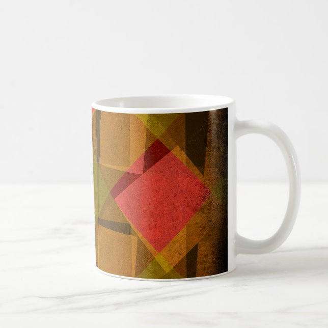 Vintage diamant- och rutmönster kaffemugg (Höger)
