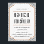 Vintage Diamond Black & Copper Wedding bjudande Inbjudningar<br><div class="desc">Den här smakliga inbjudan har en vacker diamant mönster, som påminner om konsthunden. Svart, koppar och fet typografi var tonen för en glamorös händelse! Det finns även ett matchande Spara-the-Date- och Response-kort. Lägg till en kuvertets bröllopsstämpel från vår omfattande postsamling för att matcha perfekt med din inbjudan. Kuvert, kuvertlinjer och...</div>