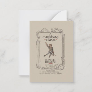 Vintage Dickens En julsång Platt presentkort Anteckningskort