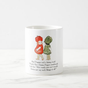 Vintage Dikt Red Grönt Pepper Cute Kids Vegetable Kaffemugg