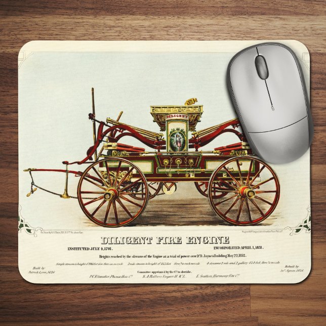 Vintage Diligent Fire Engine, 1852, återställd Musmatta (Skapare uppladdad)