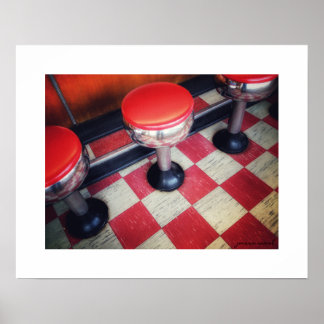 Vintage Diner Stolar Affisch Print